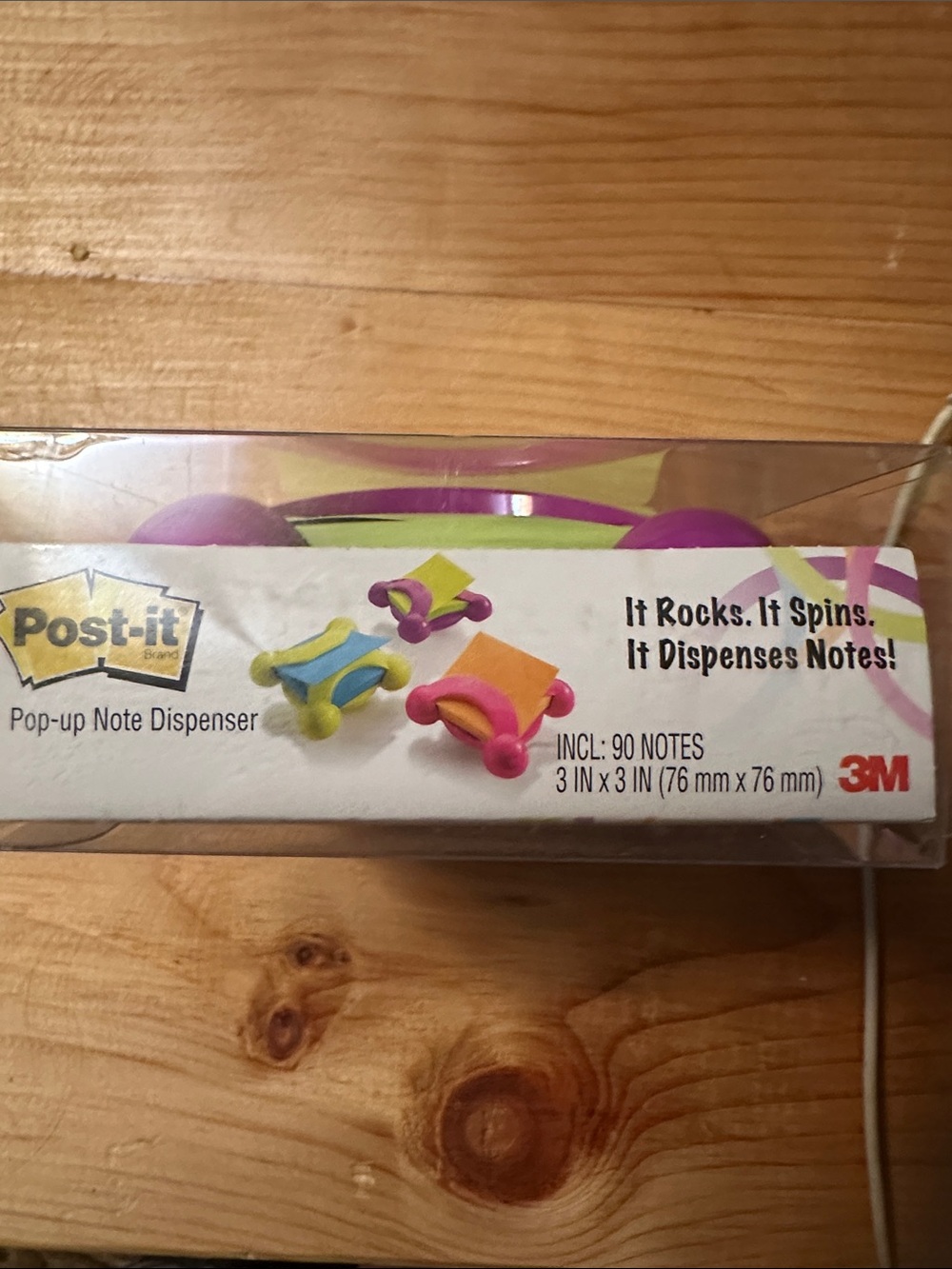 Post-it Purple Note Spinner with Lime Sticky Notes - Picture 7 of 7